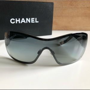 Chanel Camellia Black Swarovski Crystal Sunglasses